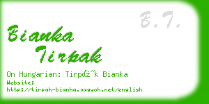 bianka tirpak business card